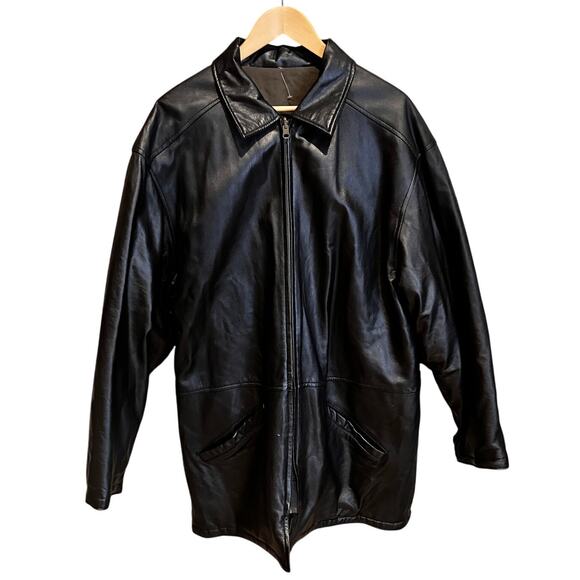 Ashworth Reversible Men's Lamb Leather Coat Jacket Black Suede Brown XL - Picture 3 of 13